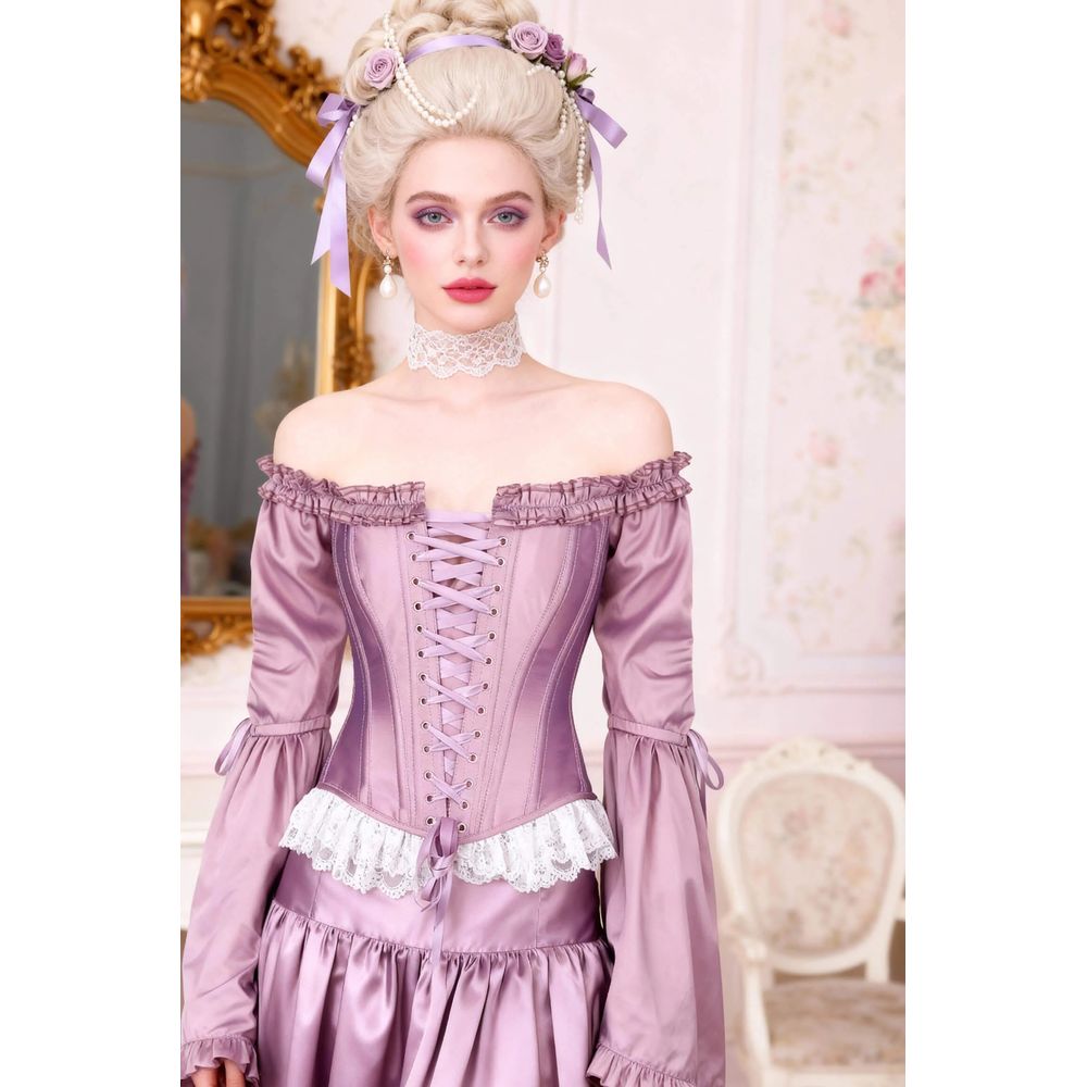 Attitude Corsets - Farron Rococo Vollbrust Korsett - Lila